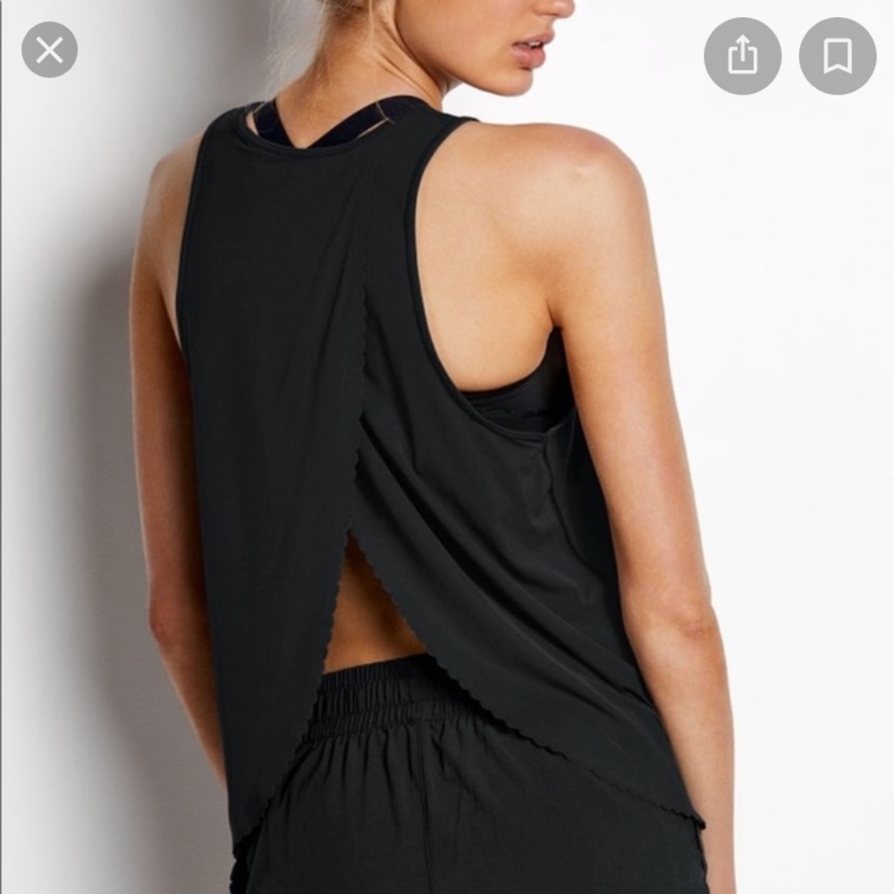 New! Victoria Sport Split Back Scalloped Hem Tank